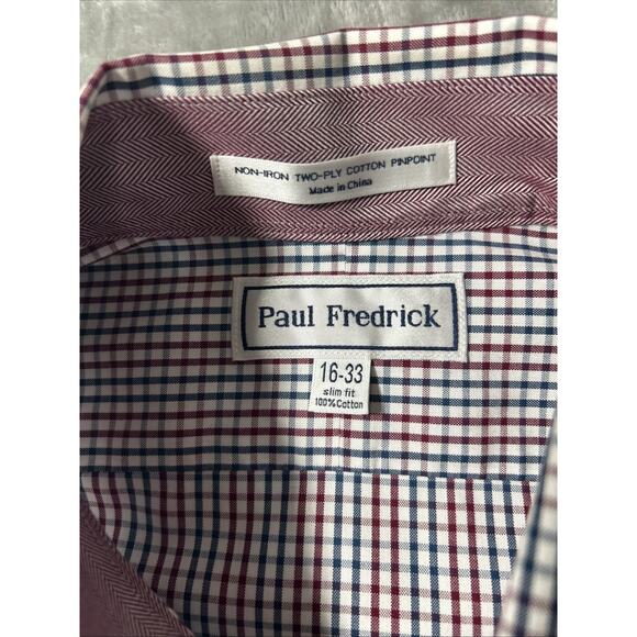 Paul Fredrick Non-Iron Men's Oxford Flip Cuff Size 16 1/2-33 - Picture 8 of 13